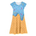 thumbnail image 3 of WILLBEST Fondos para Vestidos de Mujer, Vestido de Fiesta con Estampado de Mangas Abullonadas para Niñas Adolescentes, Vestido de Fiesta de Baile para Niños 196 150, 3 of 3