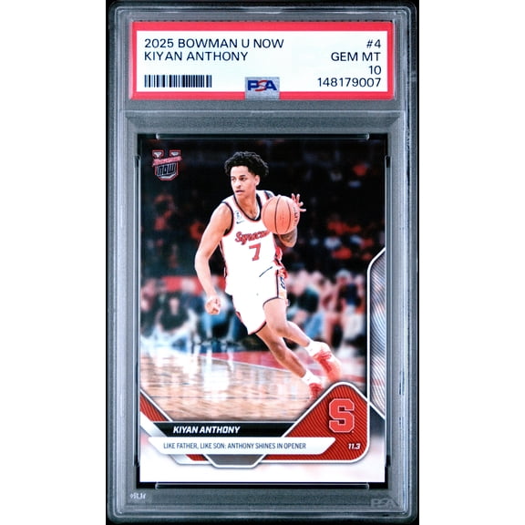 Graded 2025 Topps Bowman U Now Kiyan Anthony #4 Rookie RC Basketball Card PSA 10 Gem Mint