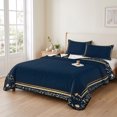 thumbnail image 2 of King Quilt Set 96''x106'', Navy Blue Geometric Lightweight Bedspread Coverlet Set with 2 Pillow Shams, Farmhouse Geo Vintage Abstract Art Breathable All Season Quilt Bedding for Bedroom/Guest Room, 2 of 9