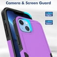 thumbnail image 4 of for iPhone 15 Plus Heavy Duty Case,Stylish 2 in 1 Military Grade Armor PC+TPU Silicone Hybrid Rugged Shockproof Glossy Grip Edge Protective Anti-Scratch Back Phone Cover,Purple, 4 of 6