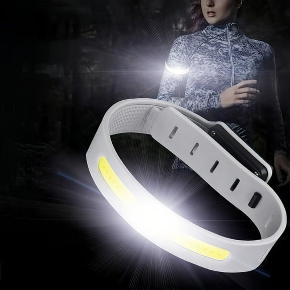 Armband Running Light with Reflective Arm Bands COB Bracelet 3 Light Modes Rechargeable Outdoor Glow Flashing Safety for Night Runners Jogging Walking
