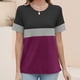 thumbnail image 4 of Tops Cortos para las Mujeres Casual Moda Rayas Impreso Cuello Redondo, Camiseta de Manga Corta para el Uso Diario, Fiesta Y Cómodo, 4 of 7