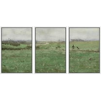 IDEA4WALL Framed Canvas Print Wall Art Set Pastel Watercolor Country Farmhouse Landscape Nature Modern Rustic Scenic Multicolor for Living Room, Bedroom, Office - 16"x24"x3 White
