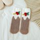 thumbnail image 1 of Mujer Niñas Navidad Lindo Coloer Raya Papá Noel Estampado Espesar Coral Polar Mantener Caliente Calcetines Sox, 1 of 3