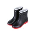 thumbnail image 1 of Daeful Mens Comfort Slip On Rain Boots Outdoor Casual Garden Shoes Kitchen Lightweight Round Toe Work Shoe Red (Men, Fixed Plush Lining) 10, 1 of 3