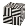 thumbnail image 3 of TOV Furniture Black And White Cube Side Table With Geometric Pattern, 3 of 6