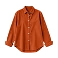 thumbnail image 6 of VBVC Women's Corduroy Button Down Shirt , Ladies' Long Sleeve Collared Blouse , Fall Winter Work Tops For Women, S-2XL, 6 of 6