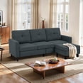 thumbnail image 4 of Pingliang Home Sectional Sofa with Storage Ottoman, Modern Couch with Footstool and Side Pockets,3 Seat L Shaped Couches for Living Room Apartment Office Studio, 4 of 11