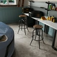 thumbnail image 2 of Homy Casa Adjustable Swivel Bar Stool Set of 2 - Walnut Finish, Industrial Counter for Kitchen Island, 2 of 8