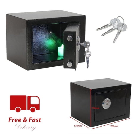 Image result for Strong Iron Steel Key Operated Security Money Cash Safe Box W/ Key Home Office