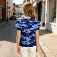 thumbnail image 5 of WPPGONE Toddler Girls Camo Tunic T Shirt Puff Short Sleeve Classic Camouflage Print Graphic Tees Crewneck Breathable Activewear Daily Outdoor Sport Play Outfits Apparel, 5 of 8