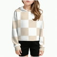 thumbnail image 2 of Godom Toddler Boys Girls Cute Plaid Color Block Sweatshirt Long Sleeve Hoodie Top Kids Jackets, 2 of 4