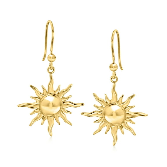 Ross-Simons Italian 18kt Gold Over Sterling Sun Drop Earrings, Women's, Adult
