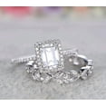 thumbnail image 2 of Rag Jewels 3.00 Ctw Emerald Cut White Diamond Wedding Anniversary Engagement Bridal Set Ring 14K White Gold Plated 925 Sterling Silver 925 Sterling Silver -7, 2 of 5