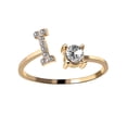 thumbnail image 3 of Anillo de acero de titanio con incrustaciones de letras, joyería de diamantes para mujer, conjunto de joyería de verano, 3 of 6