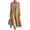 Khaki, variant on Leidass Womens Long Overcoat Notched Lapel Self Tie Belt Waist Button Front Long Sleeve Solid Tailored Outerwear With Side Pockets Black L