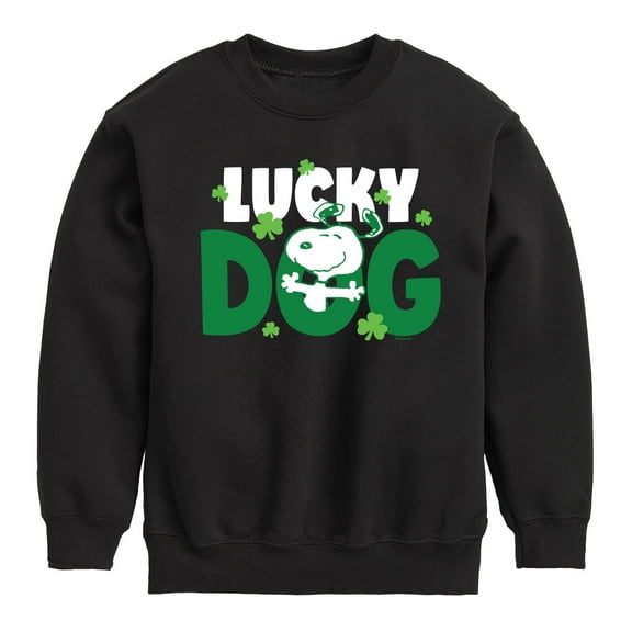 Snoopy Lucky Dog - Toddler And Youth Crewneck Fleece Sweatshirt