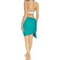 thumbnail image 4 of HAPPY BAY Women's Beachwear Summer Beach Wrap Bikini Wraps Sarong Coverups Skirt Cover up Swimwear Coverups for Women One Size Short Shamrock Green_G135, 4 of 5