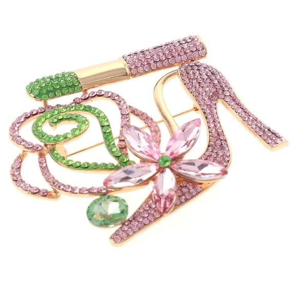 Large Crystal High Heel Shoe Brooch