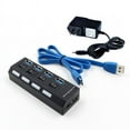 thumbnail image 2 of US Plug 5V 4 Port USB3.0 HUB With Switch Cable High Speed Splitter Power Adapter For PC Laptop, 2 of 8