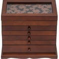 thumbnail image 2 of O'force Large Jewelry Organizer Wooden Storage Box 6 Layers Case with 5 Drawers, Brown, 2 of 7