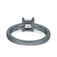 thumbnail image 3 of Black Tone, Simulated Cubic Zirconia Size-9 Solitaire Accent Fashion Ring Princess Cut 925 Sterling Silver, 3 of 7