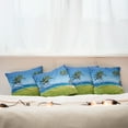 thumbnail image 7 of Ambesonne Tropical Throw Pillow Cover 4 Pack, Coconut Palm Hawaii, 16", Blue Green, 7 of 7