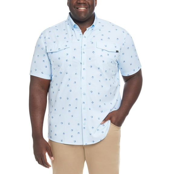Hurley Men's Short Sleeve Woven Shirt (Light Blue, Medium)