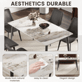 thumbnail image 6 of 55.12" Modern White Pandora Dining Table with Dark Grey Metal Legs - Accommodates 6 (Dining Table Only), 6 of 10