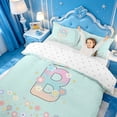 thumbnail image 3 of meiyoeat Watercolor Flower Initial B Bedding,Pastel Gradient Monogram Art Duvet Cover Full For Girl,Reversible,3 Pieces,1 Duvet Cover and 2 Pillowcases, 3 of 6