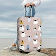 thumbnail image 4 of Wukai Cute Hand Drawn Bear Elastic Luggage Cover: Personalized Protection for Your Suitcase - Fits 19~29-inch, Washable & Durable Travel Companion-Small, 4 of 8