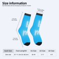 thumbnail image 4 of Four Seasons Universal Socks - 2 Pairs of Trendy Unisex Socks with Bright Blue Gradient Cursive ' boy ' Design & Hearts, 4 of 5