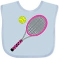 thumbnail image 3 of Inktastic Pink Tennis Racket and Ball Boys or Girls Baby Bib, 3 of 4