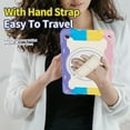 thumbnail image 2 of 3in1 Rotating Stand Case for Samsung Galaxy Tab A9+/A9 Plus 11 inch 2023 SM-X210/X216/X218 with Hand/Shoulder Strap, Shockproof Rugged, Pink, 2 of 7