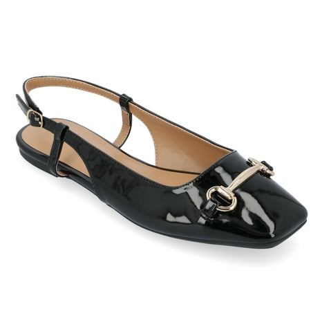 

Journee Collection Womens Ceecy Tru Comfort Foam Sling Back Buckle Square Toe Flats