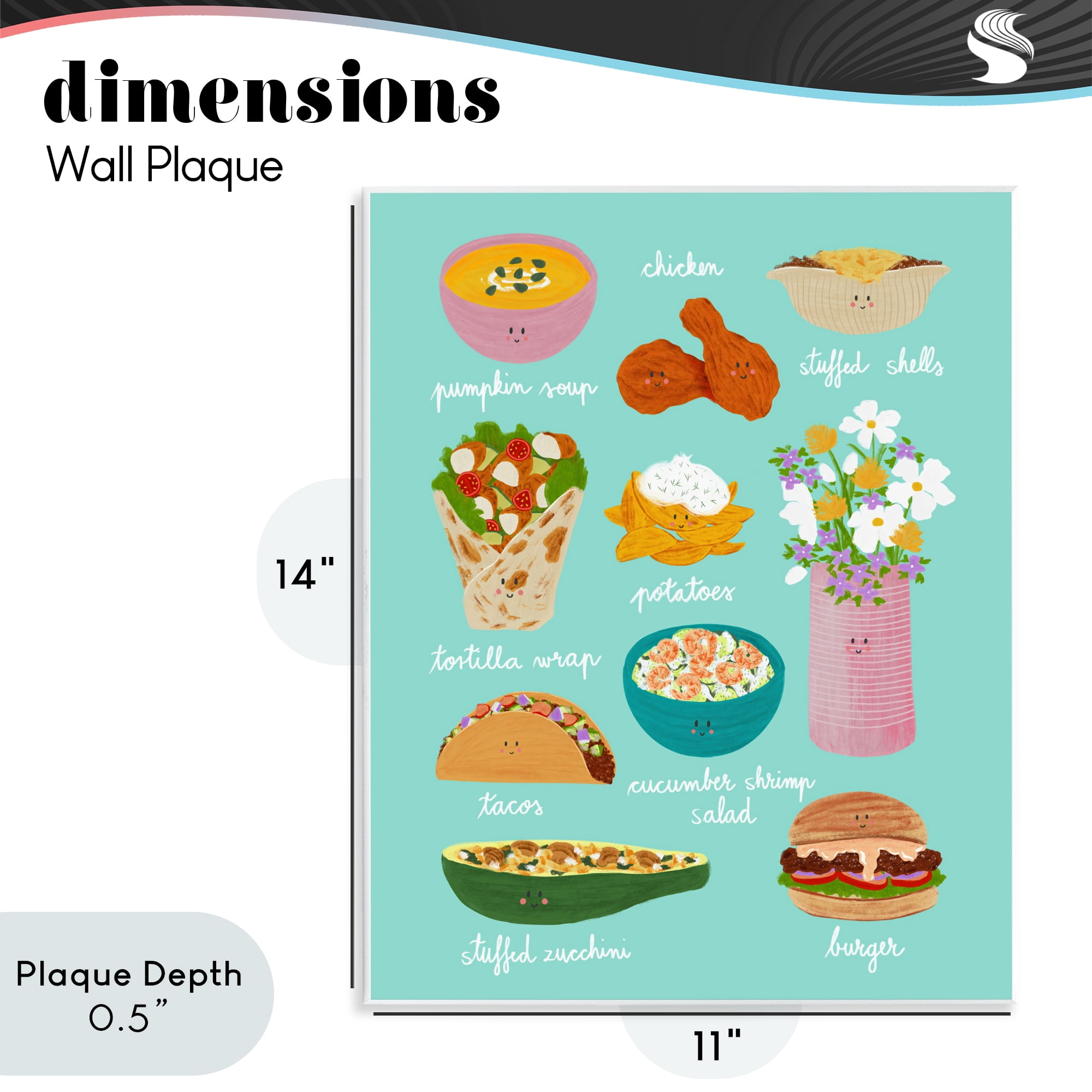 Stupell Industries Gourmet Lunch Food Collection Wall Plaque Art, design by Metka Hiti