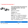 thumbnail image 2 of Front and Rear Brake Pad and Rotor Kit - Compatible with 2010 - 2011 Ford Ranger RWD, 2 of 2