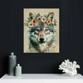 thumbnail image 5 of Nawypu Wolf Wall Art Decor Vintage Jungle Animal Canvas Print Picture Rustic Wolf With a Wreath Wall Decoration Water Color Animals Poster Artwork for Kid's Room Nursery Decor, 5 of 5