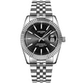 thumbnail image 2 of Resicozy Casual Stainless Watchea for Men Big Face Quartz Watch Classic Numeral Case Dress Watch Silver with Black Face, 2 of 3