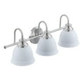 thumbnail image 6 of Aspen Creative 62331, Bathroom Vanity 3 Lights Fixture 25"W x 8-1/2"H x 7-3/4"E. Satin Nickel + White Finish, Bulb Not Included, 6 of 7
