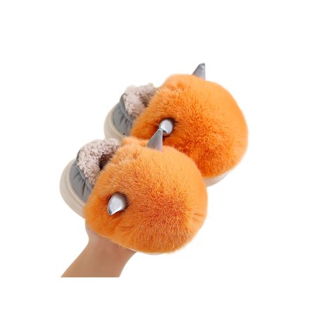

Avamo Kids Winter House Shoes Cartoon Fuzzy Slipper Plush Lining Animal Slippers Bedroom Warm Indoor Shoe Walking Cozy Slip On Fluffy Slides Horn Orange 8C-9C