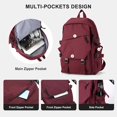 thumbnail image 3 of 15.6 Inch Lightweight Laptop Backpack for Students, Waterproof School Bag for College & Travel, Ideal Gift for Friends and Family, Red, 3 of 11