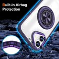 thumbnail image 5 of Cover for iPhone 16 Case with Ring Holder Magnetic Black Compatible with Magsafe Wireless Charger iPhone 16 Phone Case Clear Shockproof Rugged (Purple), 5 of 14