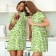 thumbnail image 4 of Fotbe Cute Frogs Bata de Dormir para Mujer con Estampado, Camisón de Algodón de Manga Corta, Ropa de Dormir Casual, 4 of 6