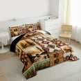 thumbnail image 3 of Manfei Aztec Geonetric Queen Comforter Set for Adult, Farmhouse Lodge Cabin Bedding Sets, Wildlife Animal Reversible Bedding Comforter Set, Microfiber Bedroom Decor, 3pcs, 3 of 8