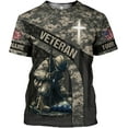 thumbnail image 3 of Personalized Veteran Army T-Shirt Us Military Pride American Flag Vintage Shirts for Men Dad Grandpa Memorial Day (2XL), 3 of 6