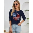 thumbnail image 2 of Cogild Sweaters for Womens Celebrate Independence Day in Style Cozy American Flag Heart Knitted Sweater for 4th of July Long Sleeves Crew Neck Tops, 2 of 4