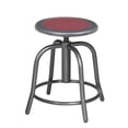 thumbnail image 2 of Vince Swivel Stool with Steel Seat, Grey Frame, Grey Seat with Burgundy Center, 2 of 7