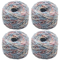 Soft Chunky Chenille Yarn 4-Pack, Multi-Color Gradient Polyester for Crochet & Knitting Blankets Scarves Pillows, Beginner Friendly