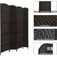 thumbnail image 2 of Hofitlead 4 Panel Wood Room Divider, 5.8ft Tall Folding Privacy Screen Room Partition, Freestanding Portable Room Separator Temporary Wall Divider (Browm), 2 of 5